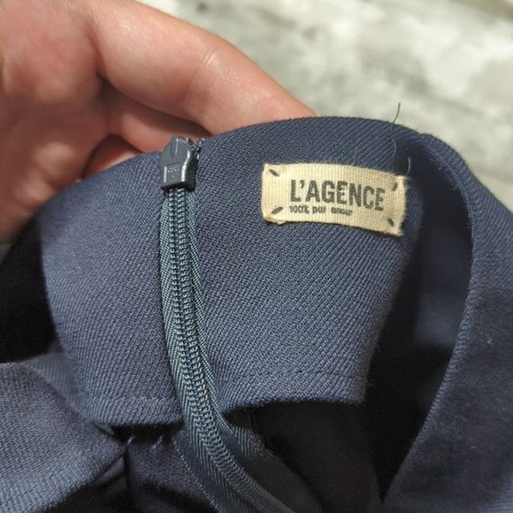 L’AGENCE Cutout Stretch Jersey Sheath Dress in Navy - Picture 8 of 8